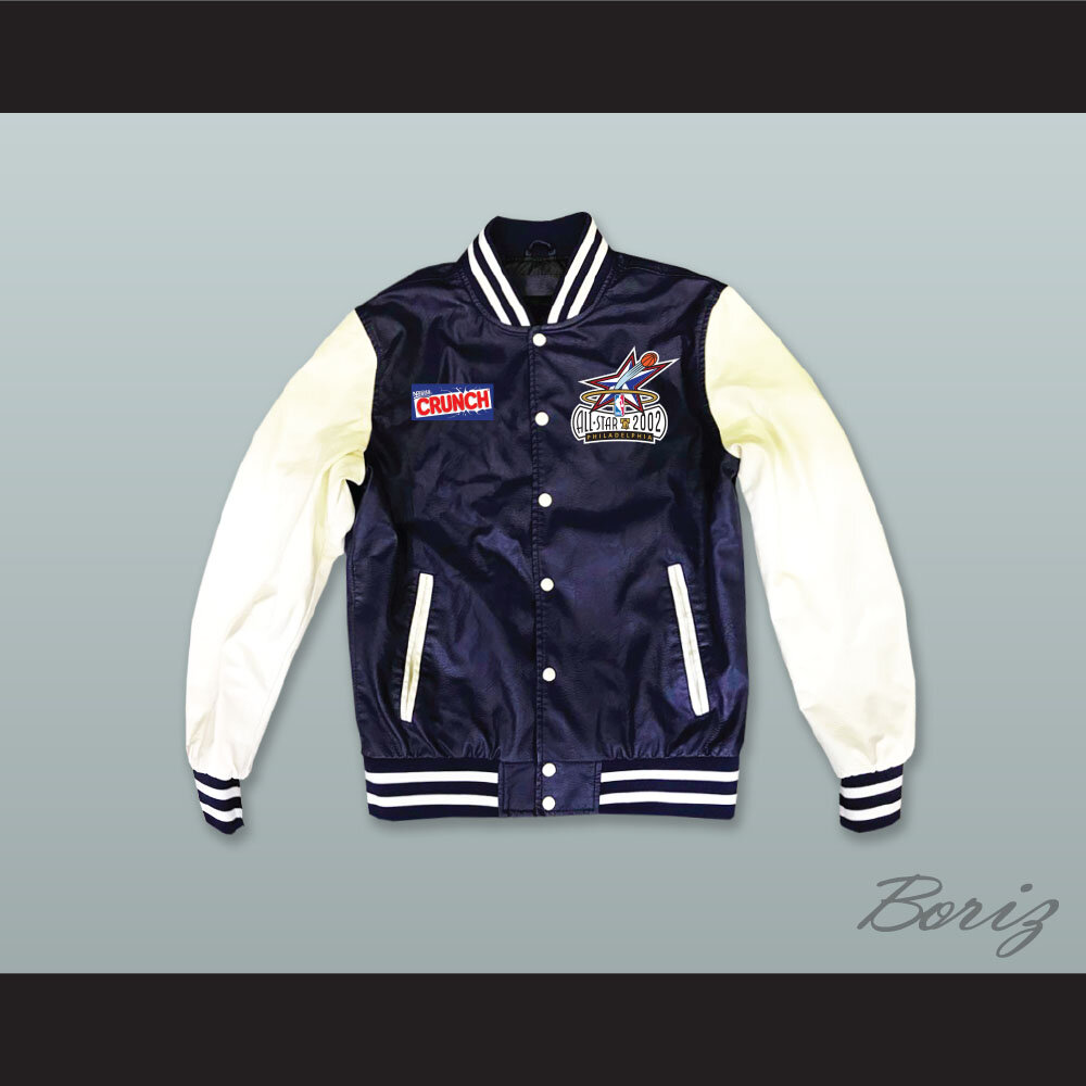 Stars Rock N' Jock All Star Jam 2002 Navy Blue and White Lab Leather Varsity Jacket  1.jpg