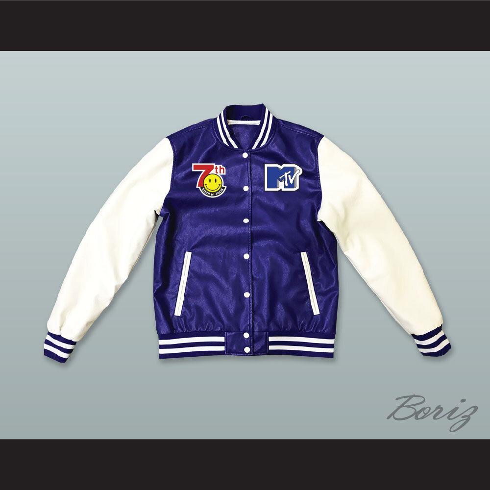 Bricklayers Basketball 7th Annual Rock N' Jock B-Ball Jam 1997 Blue and White Lab Leather Jacket  1.jpg