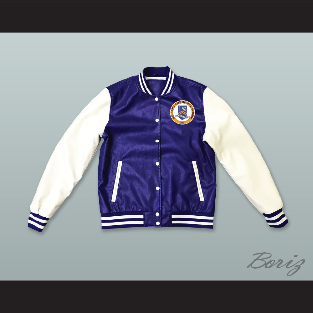 Degrassi Community School Panthers Blue and White Lab Leather Jacket  1.jpg