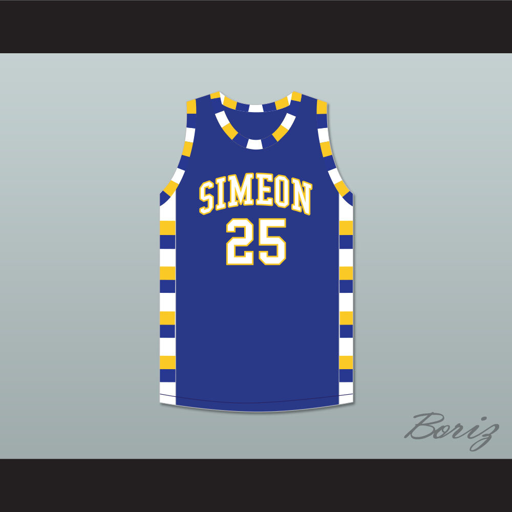 Derrick Rose 25 Simeon Career Academy Wolverines Royal Blue  1.jpg