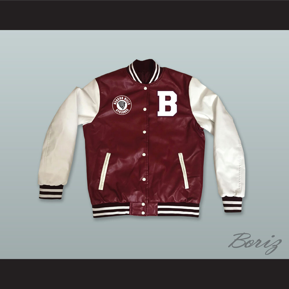 Beacon Hills Cyclones Maroon and White Lab Leather Jacket  1.jpg