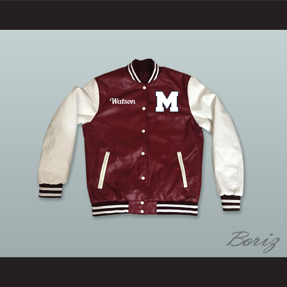 Kyle Lee Watson 00 Monarch High School Panthers Maroon and White Lab Leather Jacket  1.jpg