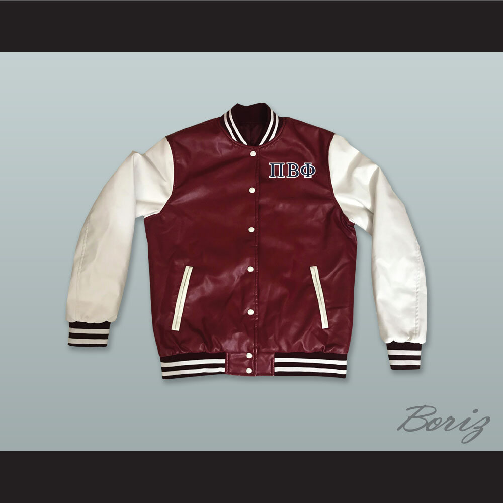 Pi Beta Phi Sorority Maroon and White Lab Leather Jacket  1.jpg