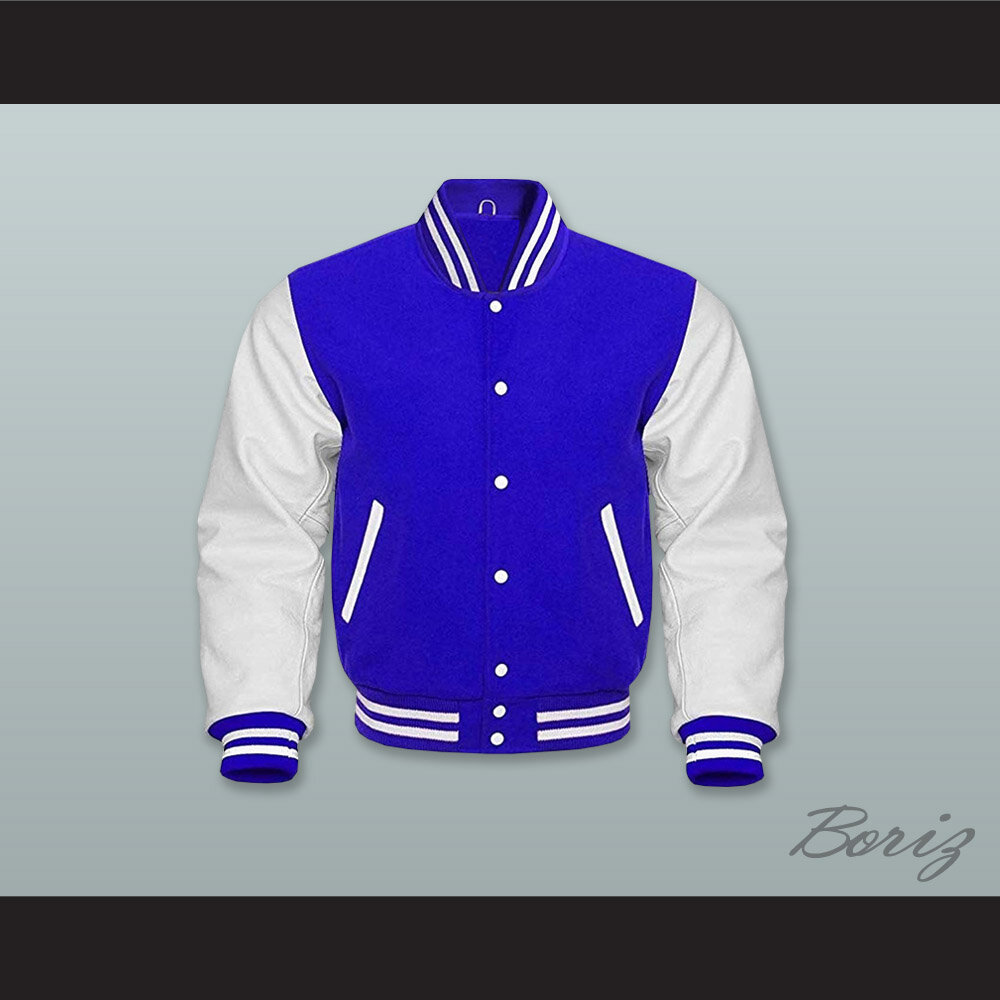 Blue Wool and White Lab Leather Varsity Letterman Jacket 1.jpg