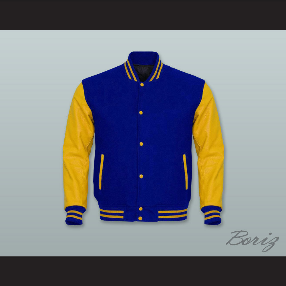 Royal Blue Wool and Gold Lab Leather Varsity Letterman Jacket 1.jpg
