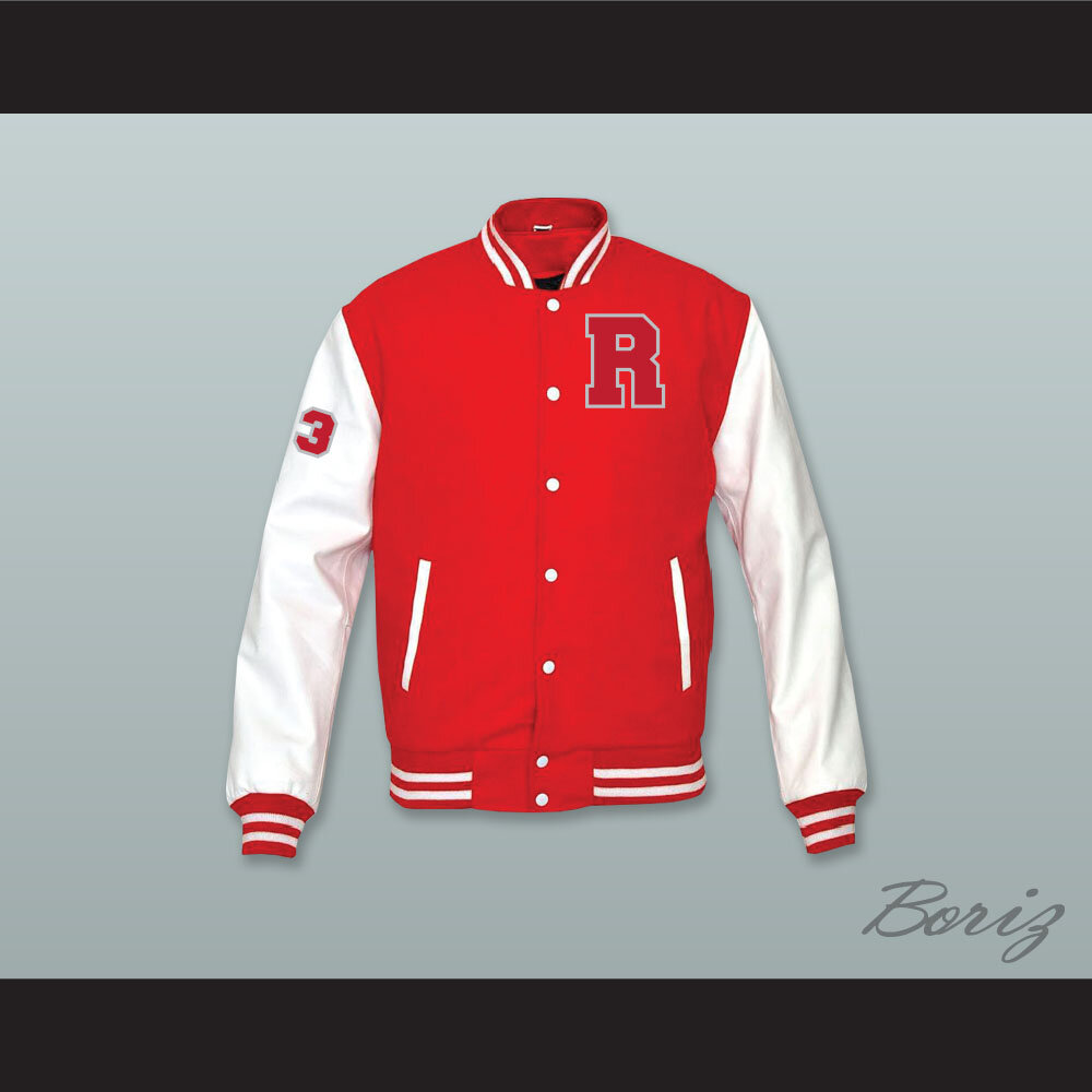 Charles Jefferson 33 Ridgemont Wolves Red Wool and White Lab Leather Varsity Letterman Jacket 1.jpg