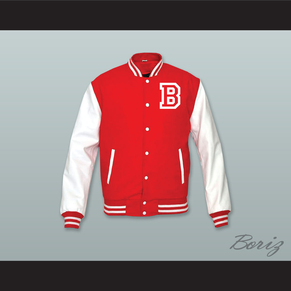 Fredo Bang No Security Red Wool and White Lab Leather Varsity Letterman Jacket  1.jpg