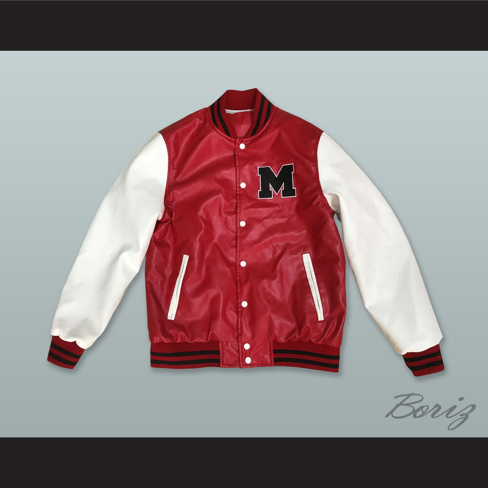 Glee William McKinley High School Red and White Lab Leather Jacket 1.jpg