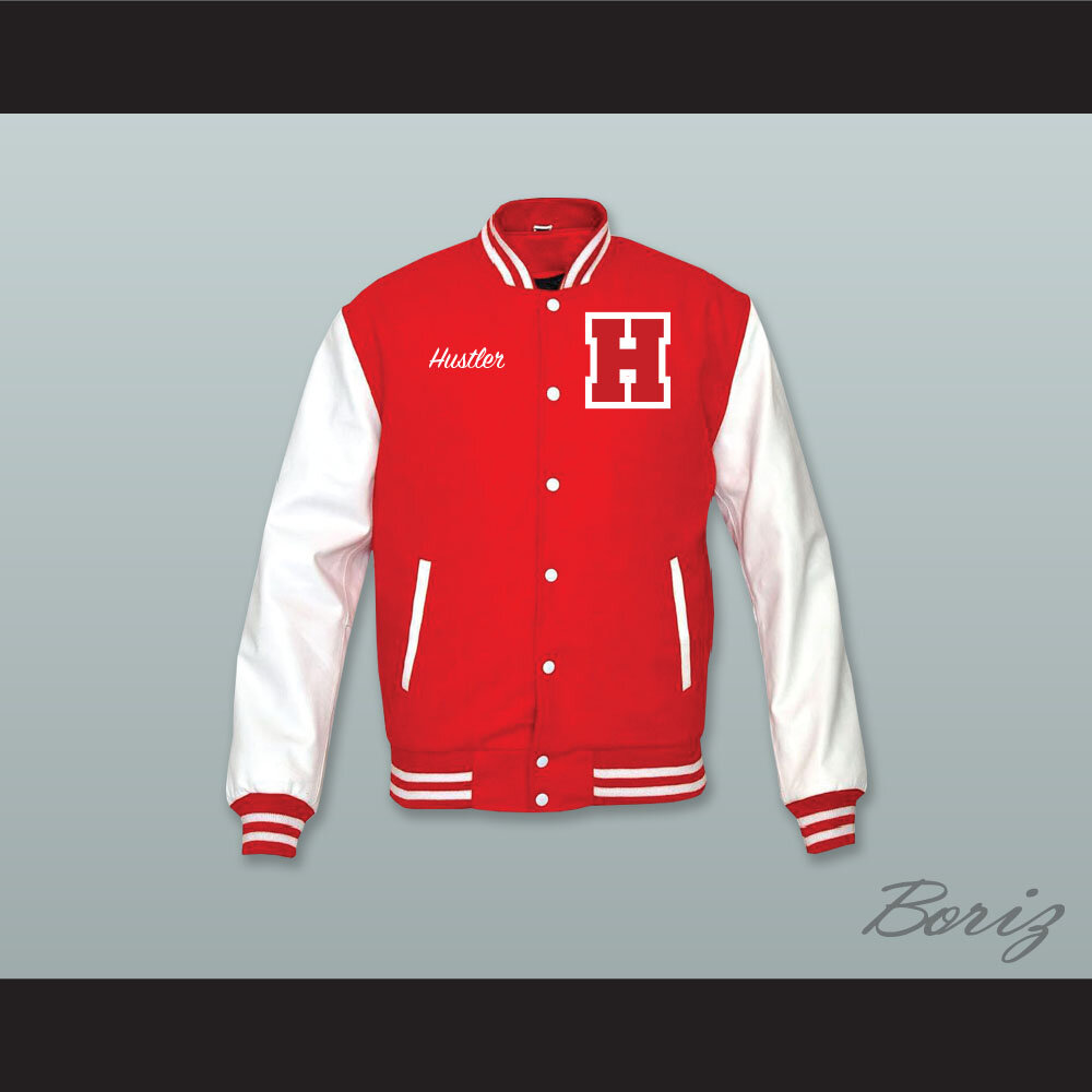 Hustler High School Red Wool and White Lab Leather Varsity Letterman Jacket  1.jpg