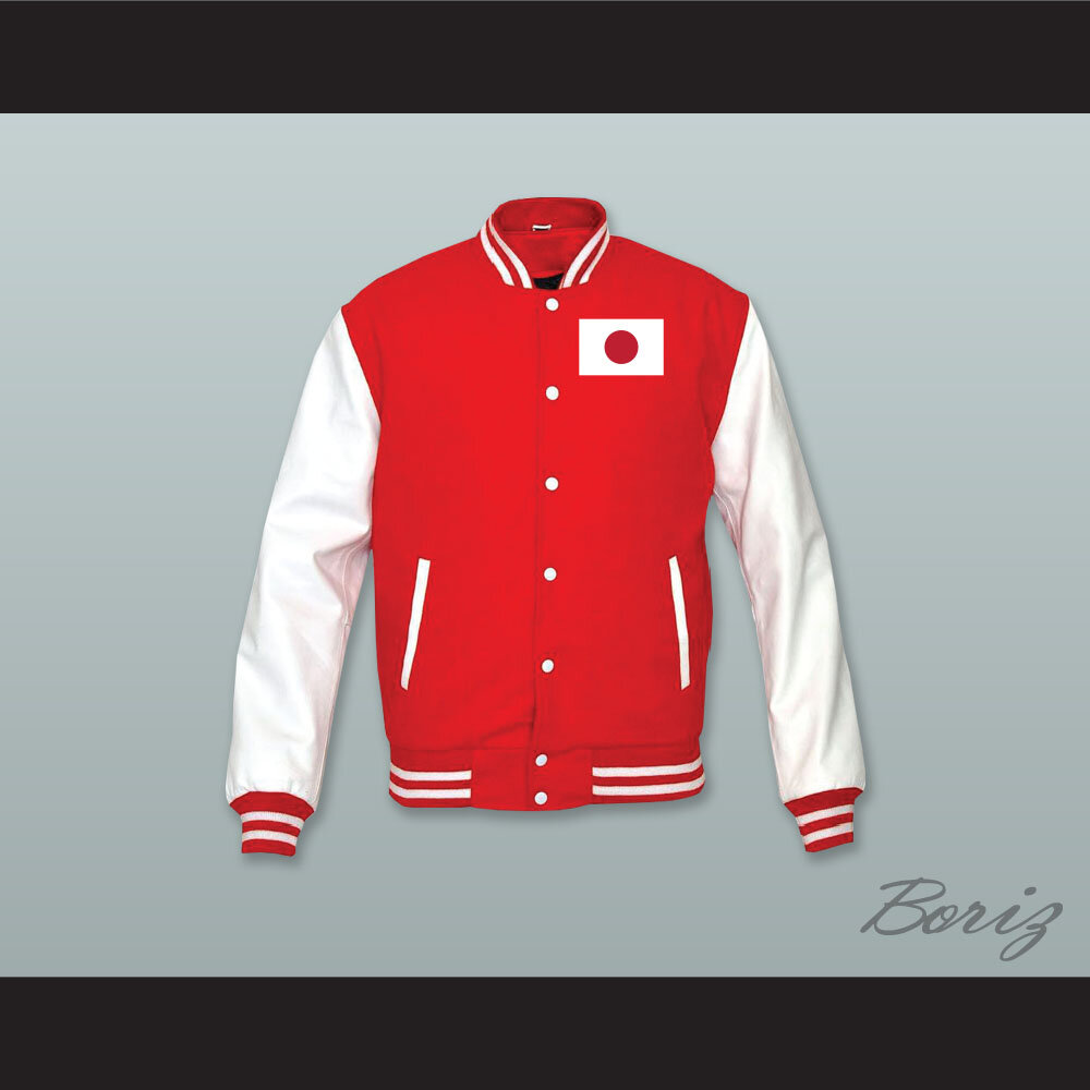 Japan Red Wool and White Lab Leather Varsity Letterman Jacket 1.jpg