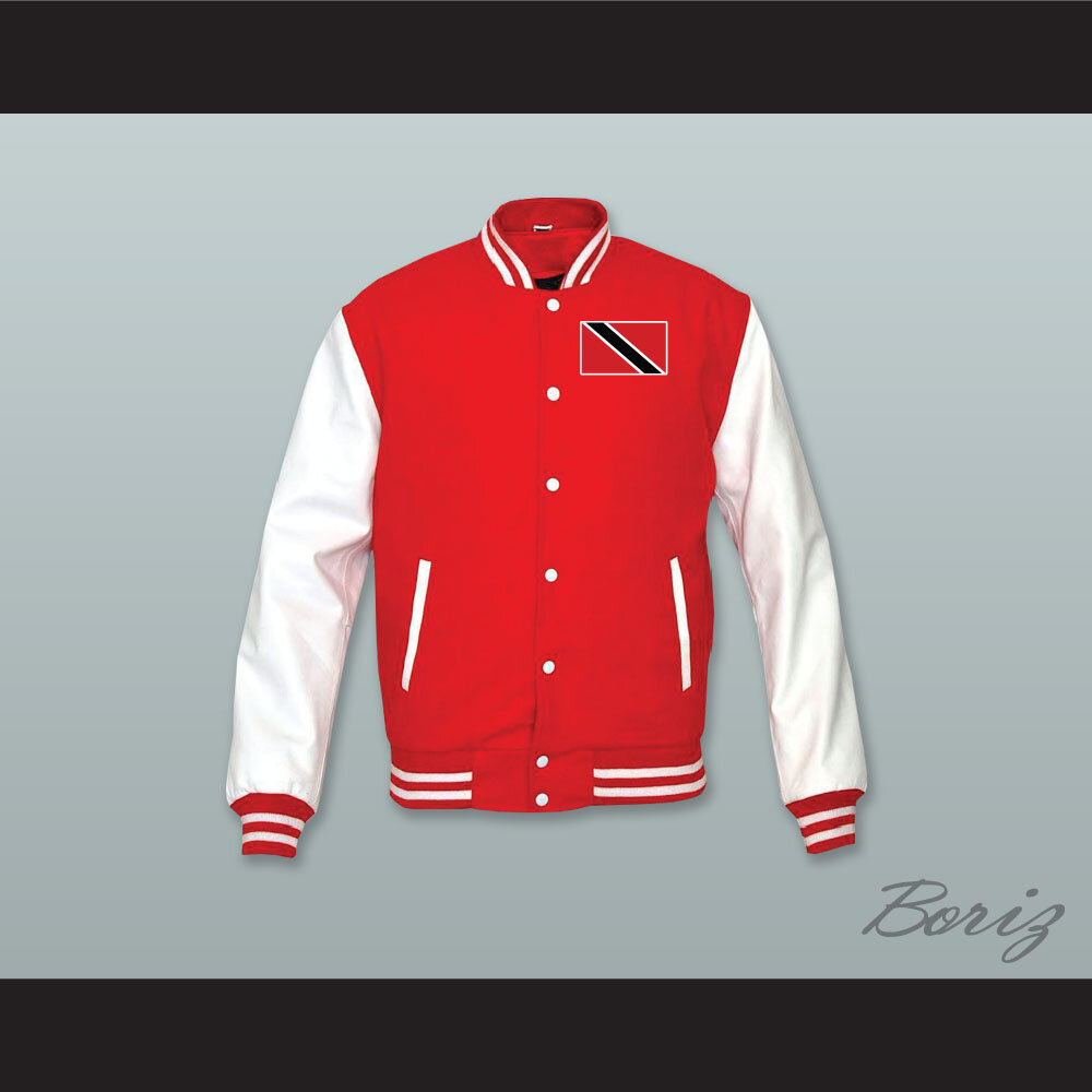 Trinidad and Tobago Red Wool and White Lab Leather Varsity Letterman Jacket  1.jpg