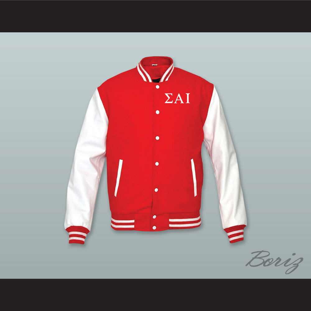 Sigma Alpha Iota Sorority Red Wool and White Lab Leather Varsity Letterman Jacket  1.jpg