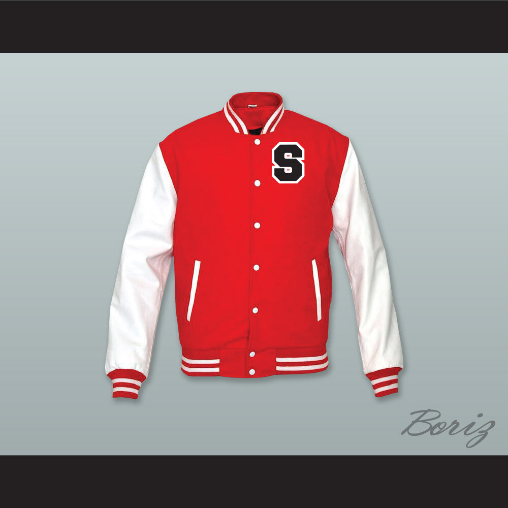 Sunset Park Red Wool and White Lab Leather Varsity Letterman Jacket  1.jpg